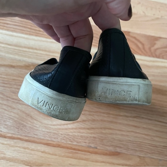 Vince Women’s Black Perforated Leather Blair Slip On Sneaker C5000L1 Size 6.5 - Picture 7 of 11